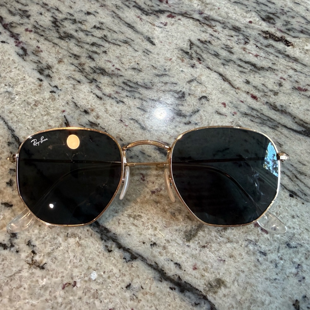 Ray-Ban Gold Frame Sunglasses with Dark Lenses